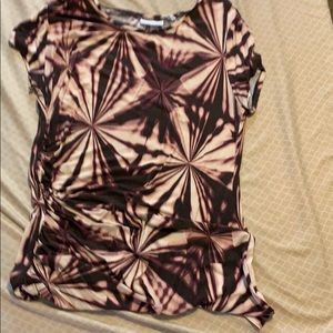 gathers sides, tie dye look short sleeves in fair